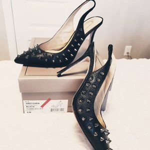 BCBG MaxAzria Metal Studded Slingback Heels